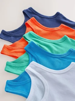 Next Multicolour Vests 5 Pack (1.5-16yrs)^BOY Tops|Underwear