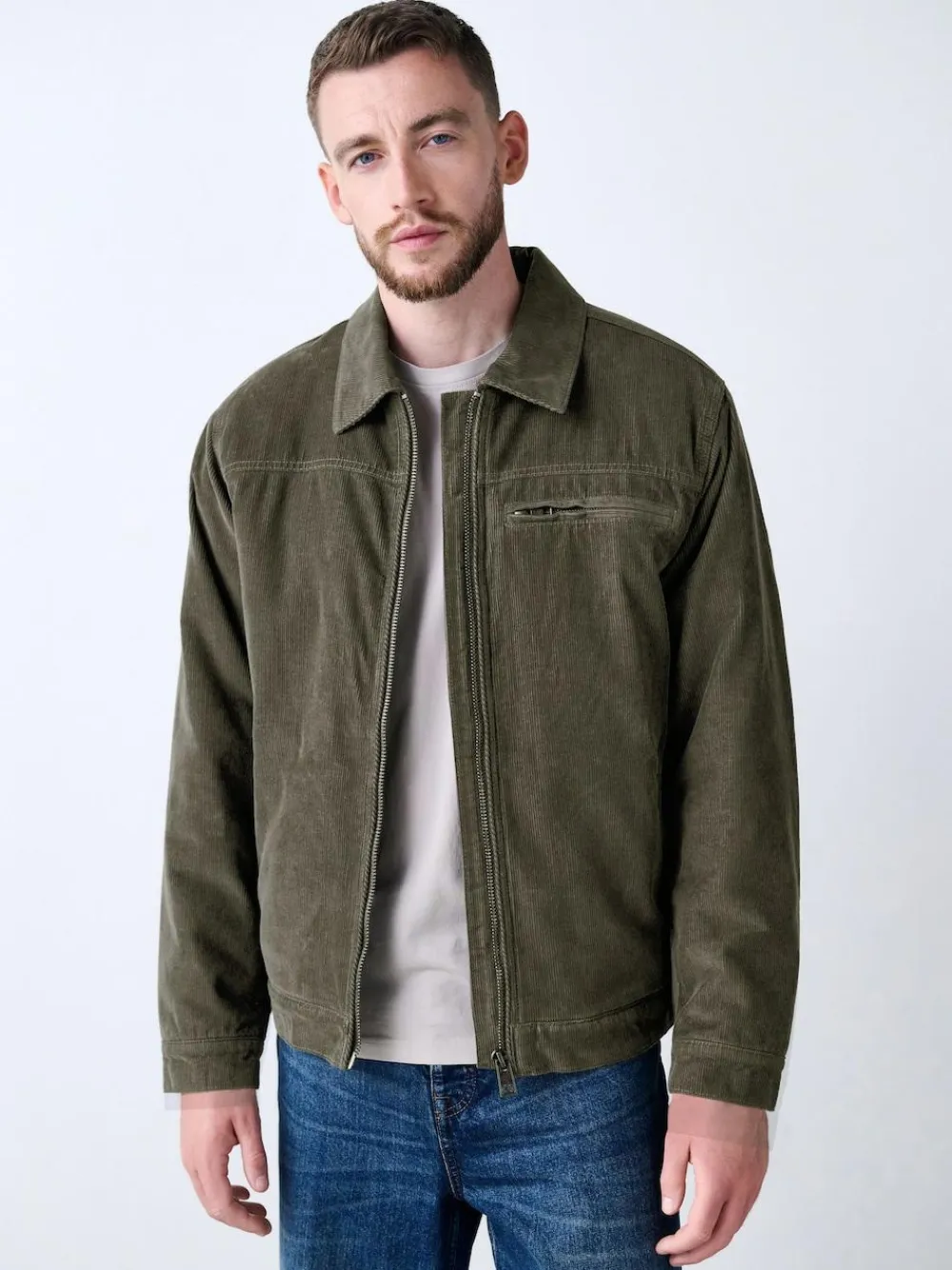 Clearance Next Corduroy Borg Lined Jacket Mushroom Brown