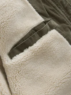 Clearance Next Corduroy Borg Lined Jacket Mushroom Brown