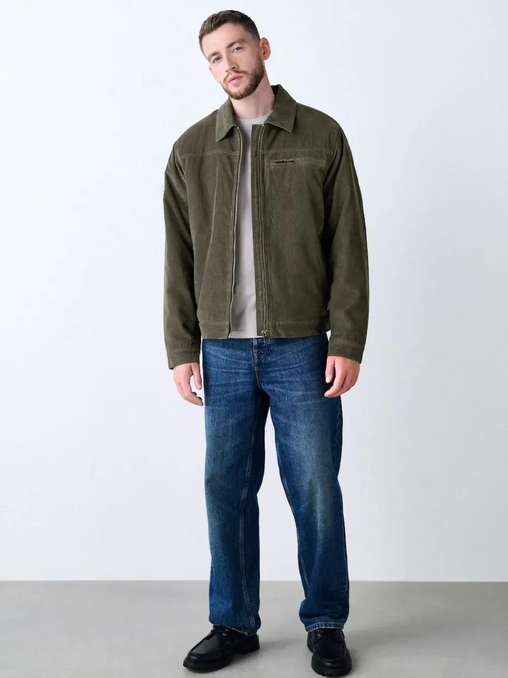 Clearance Next Corduroy Borg Lined Jacket Mushroom Brown