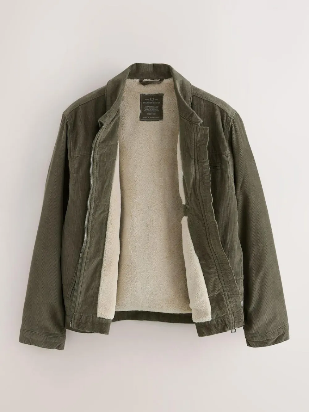 Clearance Next Corduroy Borg Lined Jacket Mushroom Brown