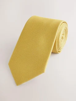 Online Next Mustard Yellow Slim Textured Tie