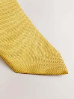 Online Next Mustard Yellow Slim Textured Tie