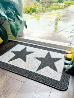 Outlet My Mat Utility Star Washable Non Slip Doormat Charcoal Grey