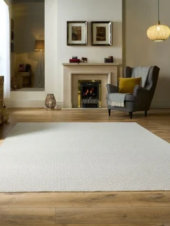 Clearance My Mat Sculptured Honeycomb Rug Ivory