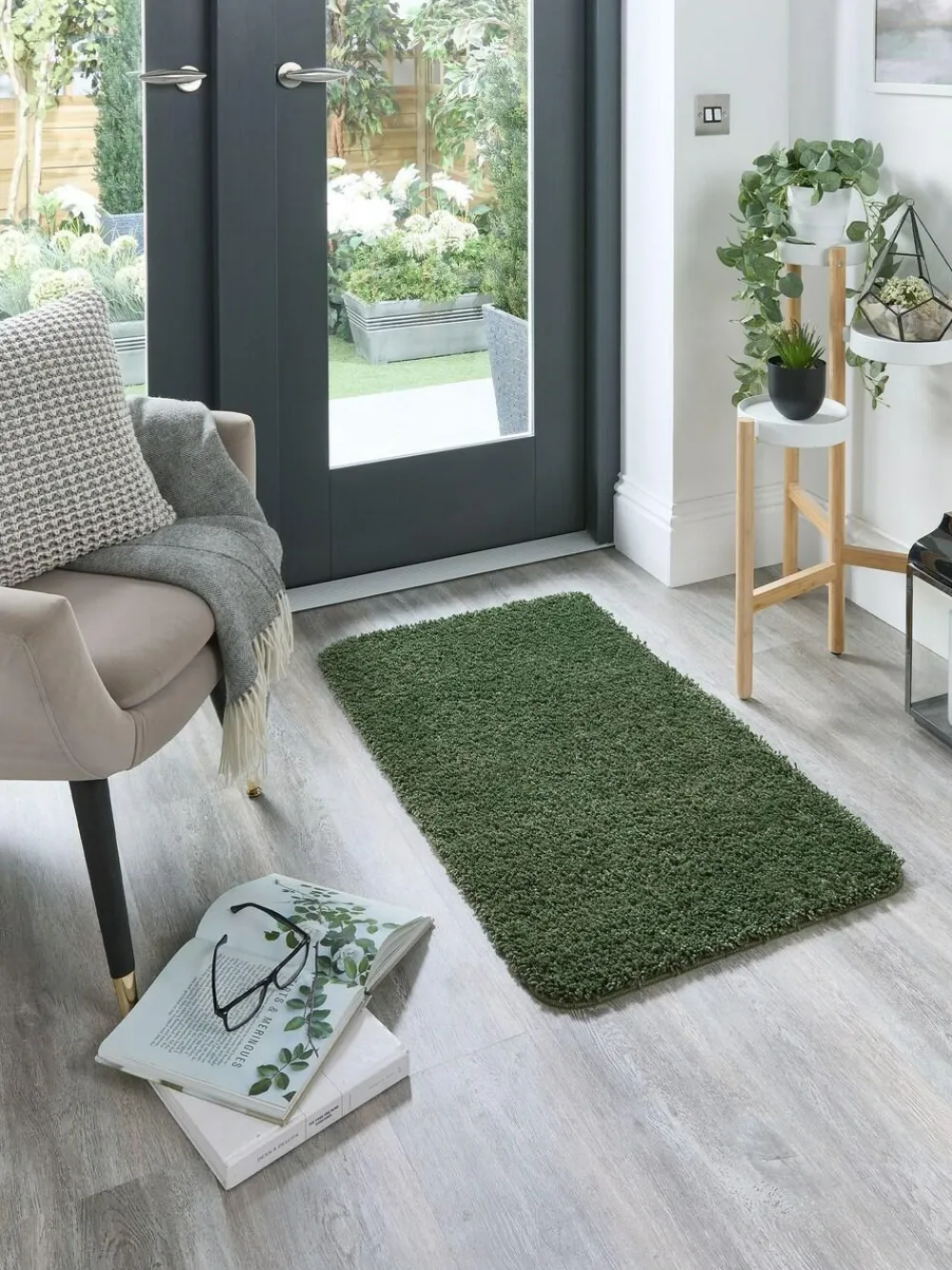 Hot My Rug Forest Green Shaggy Rug