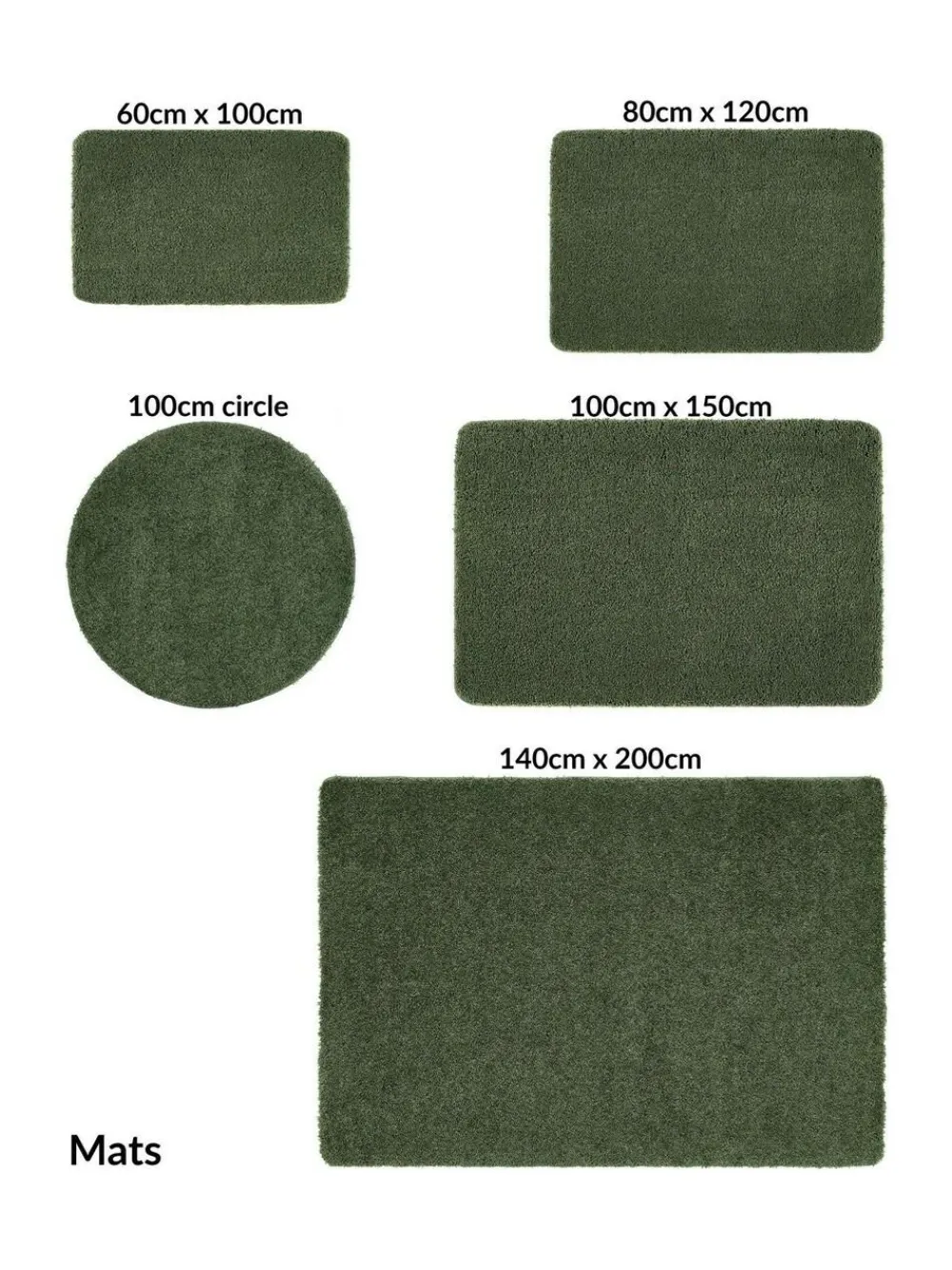 Hot My Rug Forest Green Shaggy Rug