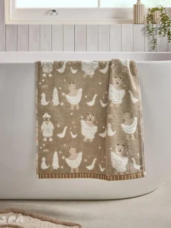 Online Next Natural 100% Cotton Bertie Woodland Spa Towel