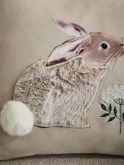 Next Natural 50 X 30cm Faux Fur Bunny Cushion^ Cushions & Throws
