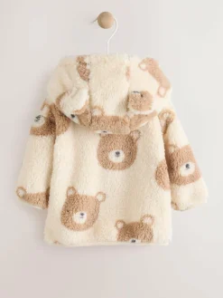 Outlet Next Natural Bear Face Fleece Zip Jacket (0mths-2yrs)