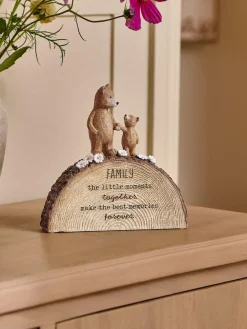 Next Natural Bertie Bear Family Sentiment Ornament^ Ornaments