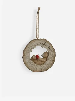 Discount Next Natural Bertie Bear Reading Hanging Decoration