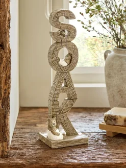 Clearance Next Natural Bertie Bear Soak Word Block Ornament