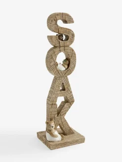 Clearance Next Natural Bertie Bear Soak Word Block Ornament