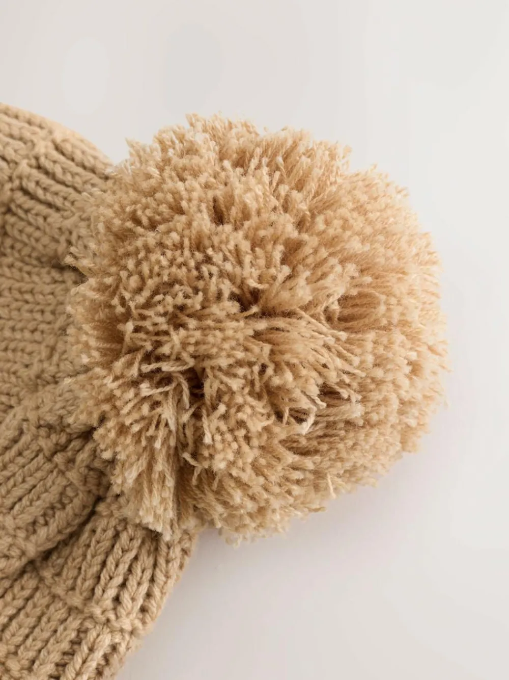 Online Next Baby Knitted Trapper Hat With Pom (0mths-2yrs) Natural Borg