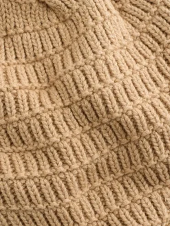 Online Next Baby Knitted Trapper Hat With Pom (0mths-2yrs) Natural Borg