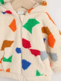 Online Next Natural Bright Geo Printed Zip Through Hooded Baby Jacket (0mths-2yrs)