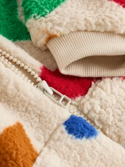 Online Next Natural Bright Geo Printed Zip Through Hooded Baby Jacket (0mths-2yrs)