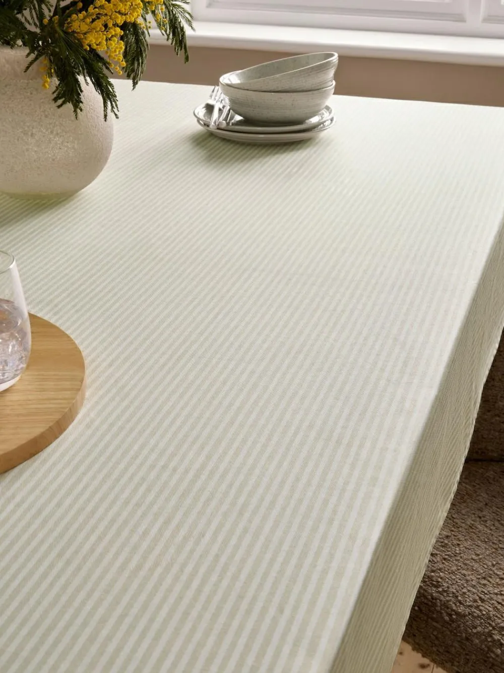 Discount Next Bronx Stripe Wipe Clean Tablecloth Natural
