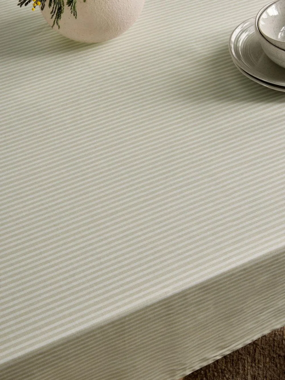 Discount Next Bronx Stripe Wipe Clean Tablecloth Natural
