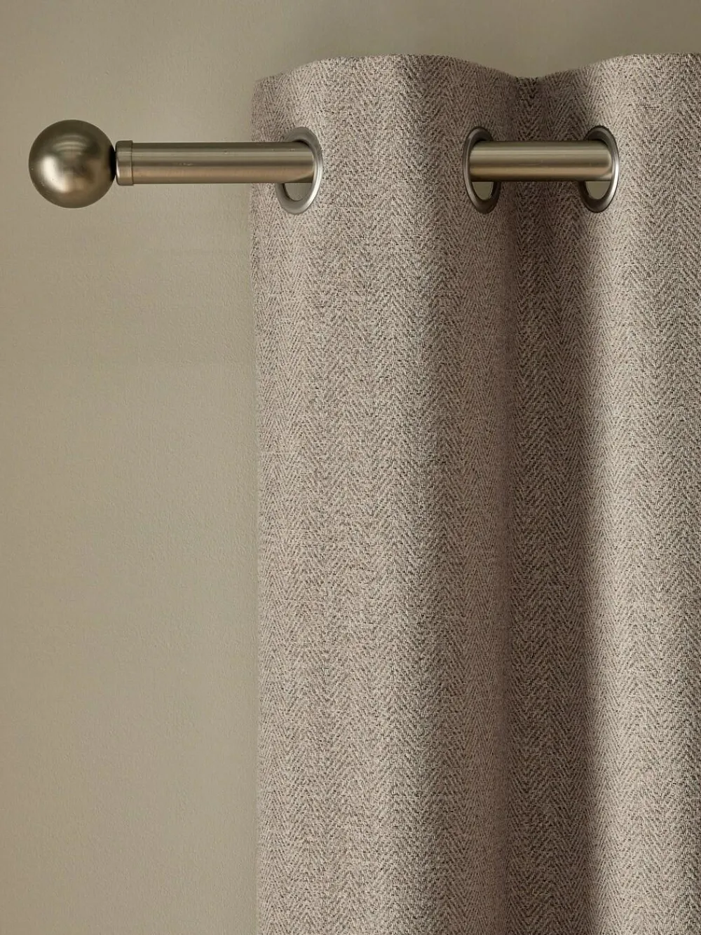 Next Brushed Herringbone Eyelet Blackout Thermal Curtains^ Curtains & Blinds