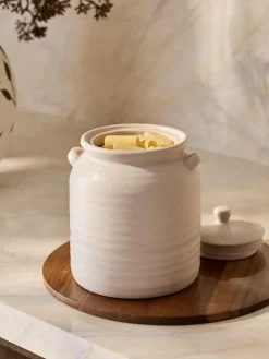 Next Natural Ceramic Ribbed Biscuit Jar^ Storage & Organisation