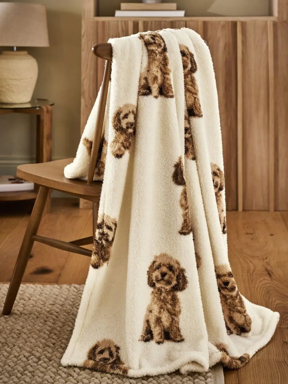 Clearance Next Natural Charlie the Cockapoo Fleece Throw