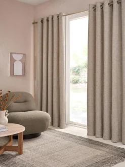 Next Chunky Marl Textured Eyelet Lined Curtains^ Curtains & Blinds