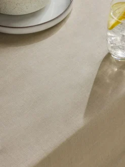 Next Natural Cotton Linen Look Wipe Clean Table Cloth^ Table Linen, Placemats & Coasters