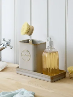 New Next Natural Country Badge Ceramic Sink Caddy