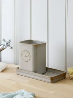 New Next Natural Country Badge Ceramic Sink Caddy