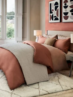 Next Crinkle Textured Bedspread Natural