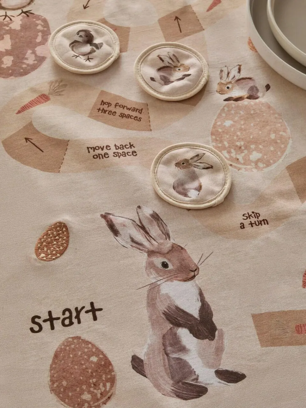 Discount Next Natural Easter Bunny Rabbit Game Dining Table Runner