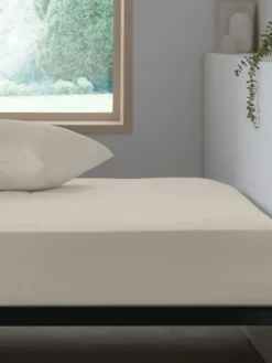 Next Natural Easy Care Polycotton Fitted Sheet^ Bedsheets & Pillow Cases