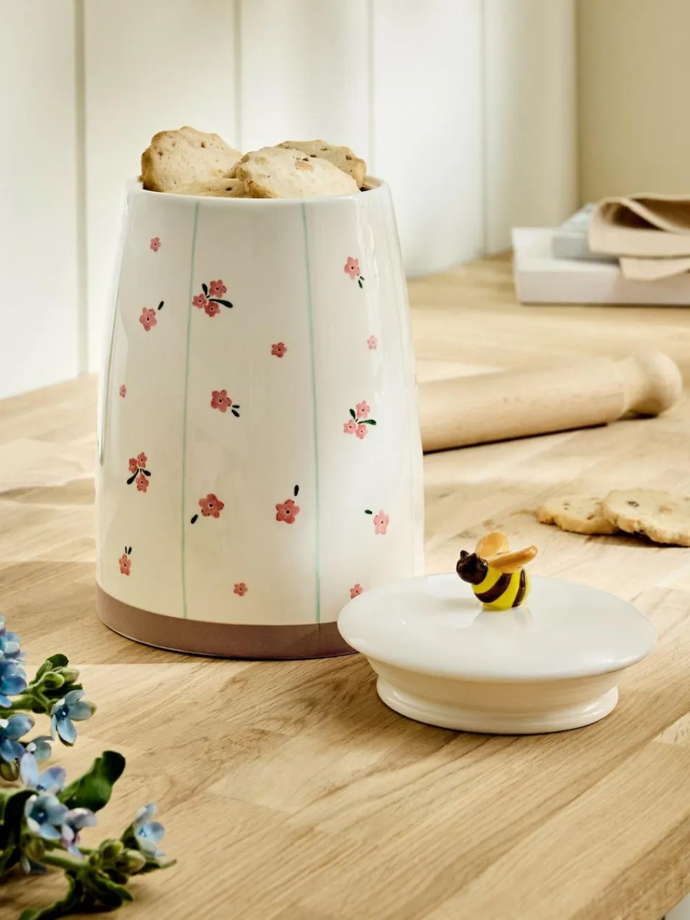 Next Natural Floral Ceramic Biscuit Jar^ Storage & Organisation