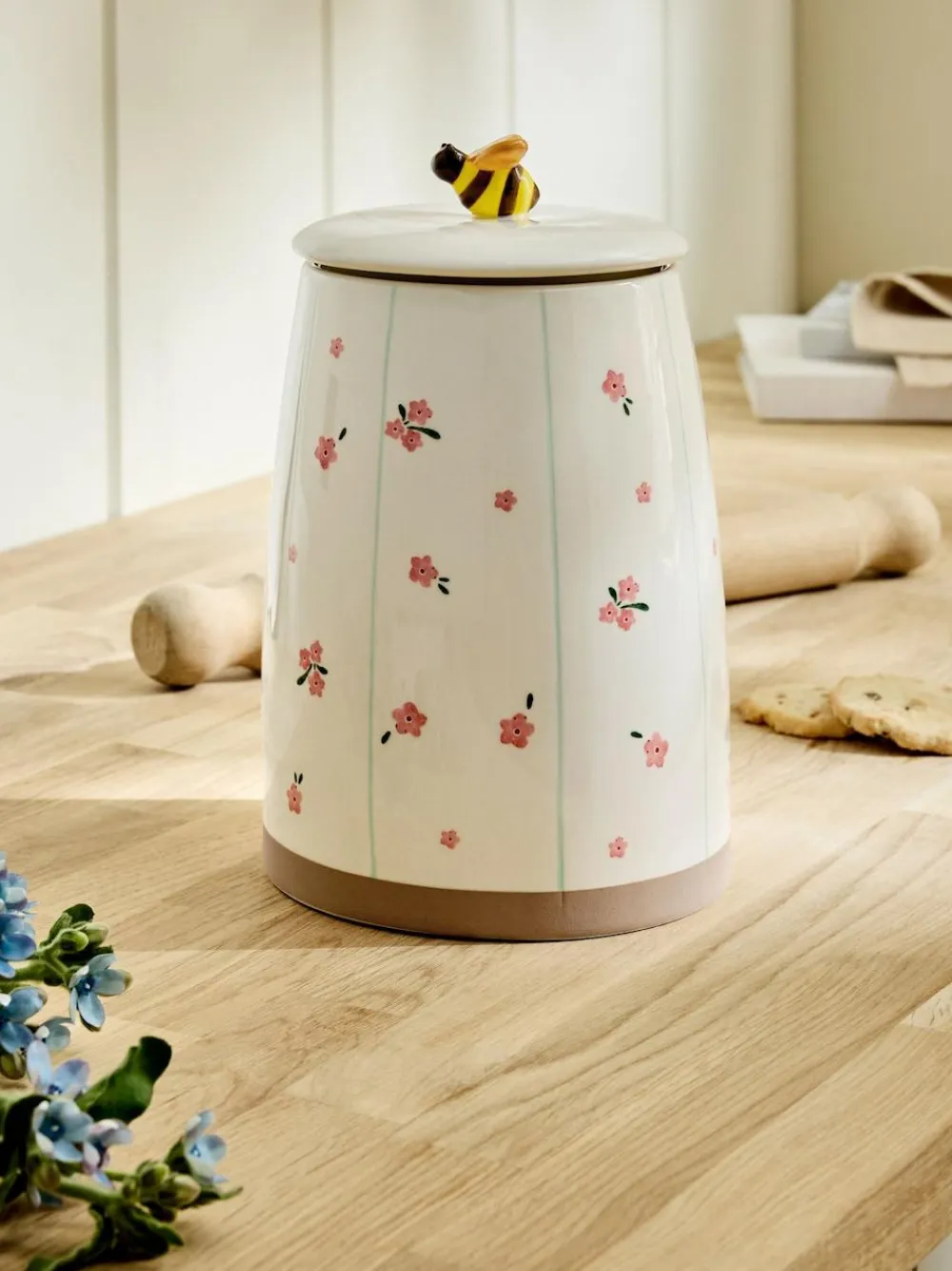 Next Natural Floral Ceramic Biscuit Jar^ Storage & Organisation