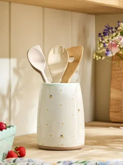 Next Natural Floral Ceramic Utensil Pot^ Storage & Organisation