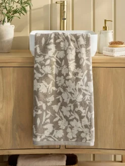 Sale Next Natural Floral Egyptian Cotton Towel
