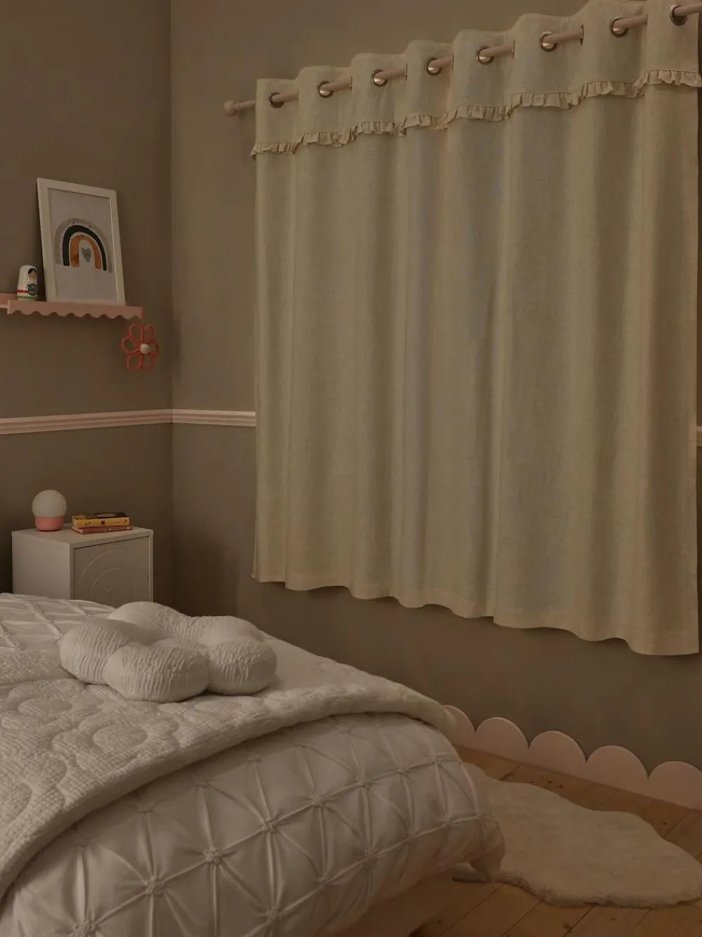 Next Natural Frill Eyelet Blackout Curtains^ Curtains & Blinds