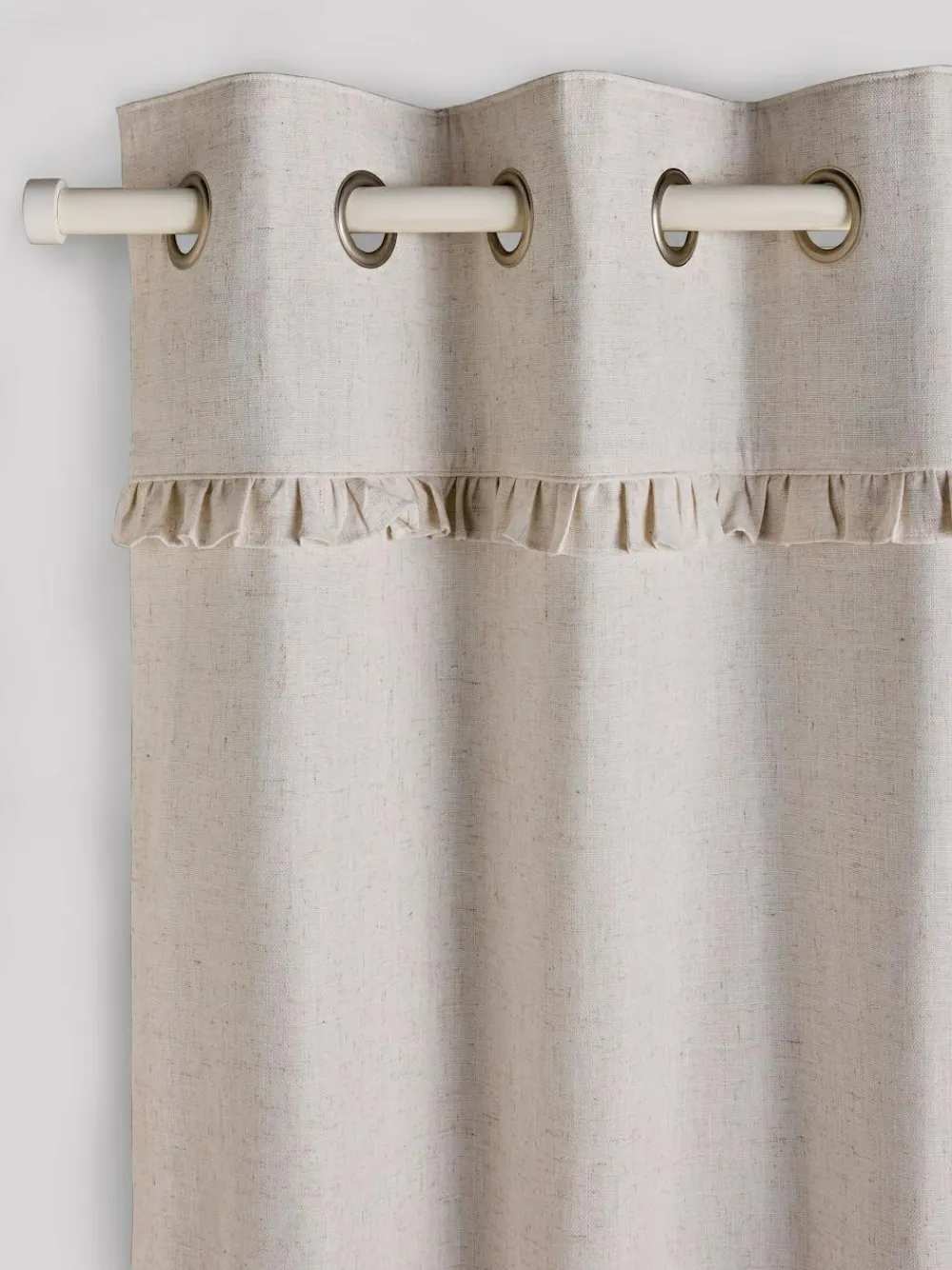 Next Natural Frill Eyelet Blackout Curtains^ Curtains & Blinds