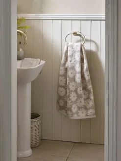 Outlet Next Daisy 100% Cotton Towels Natural Grey