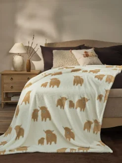 Clearance Next Natural Hamish Fleece Throw