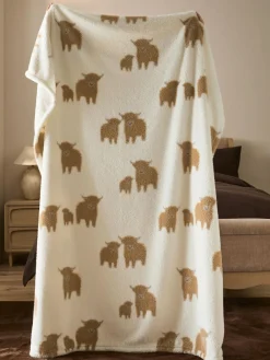 Clearance Next Natural Hamish Fleece Throw