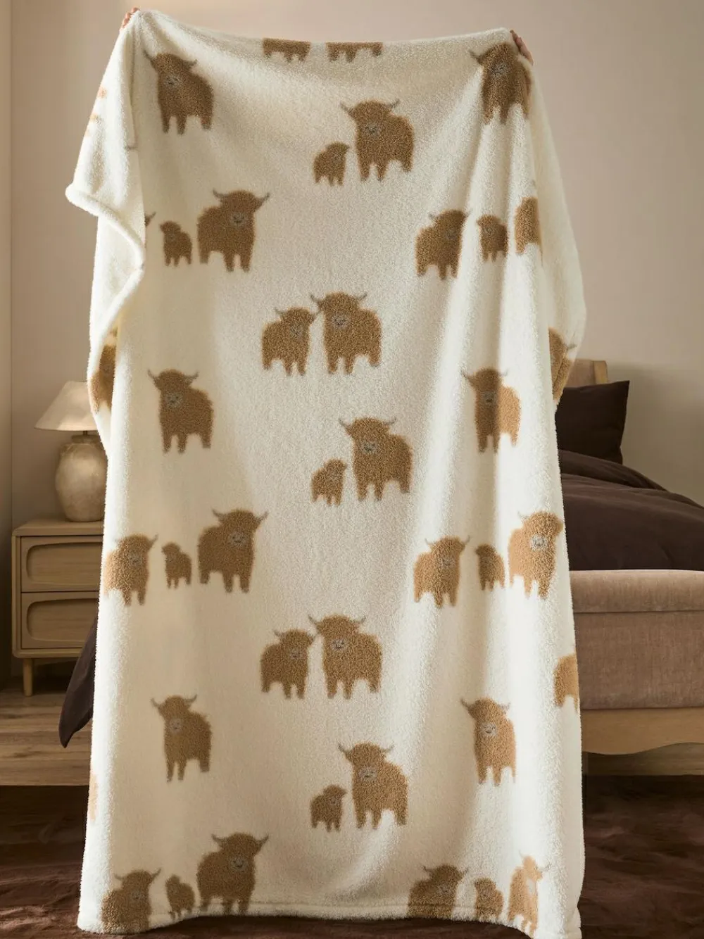 Clearance Next Natural Hamish Fleece Throw