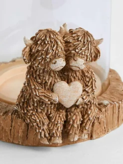 Next Natural Hamish The Highland Cow Hurricane Candle Holder^ Candle Holders & Lanterns