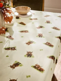 Next Natural Hamish The Highland Cow Wipe Clean Tablecloth^ Table Linen, Placemats & Coasters