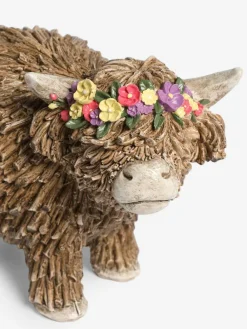 New Next Natural Hamish The Highland Cow Ornament Medium With Floral Crown