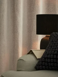 Online Next Natural Heavyweight Chenille Eyelet Super Thermal Curtains