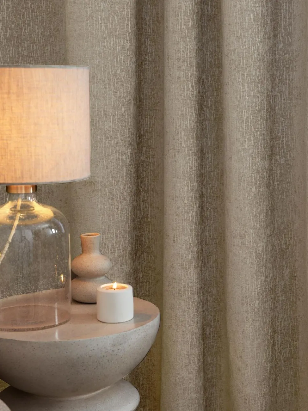 Best Next Natural Heavyweight Chenille Pencil Pleat Super Thermal Curtains