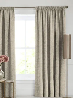 Discount Next Heavyweight Chenille Pencil Pleat Blackout/Thermal Curtains Natural